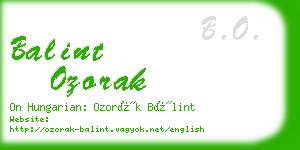 balint ozorak business card